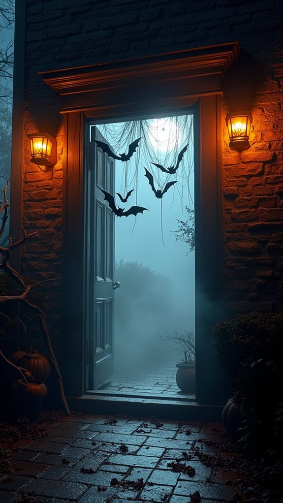 eerie bat decorations create ambiance
