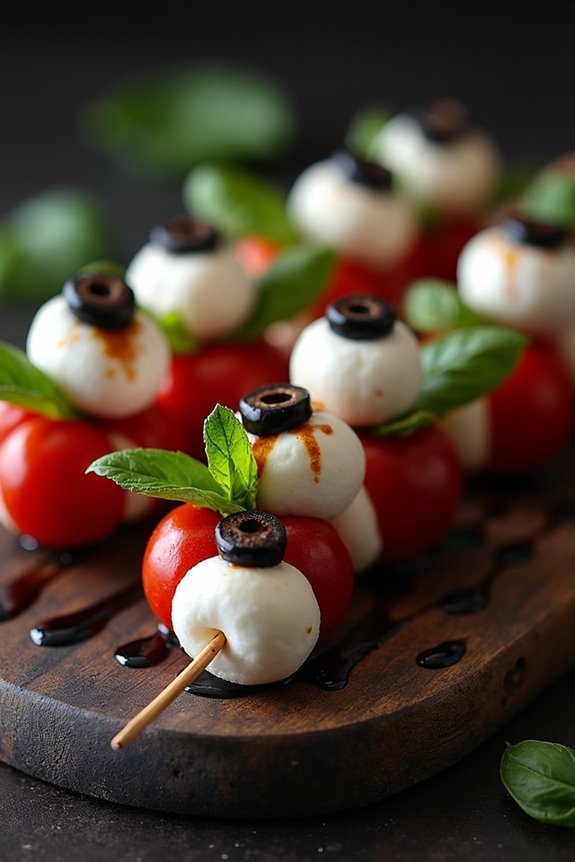 eerie eyeball caprese skewers