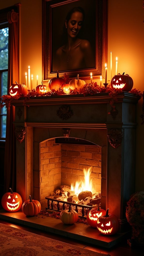 eerie halloween candle display