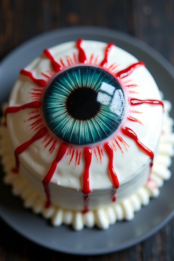 eerie halloween eyeball cake