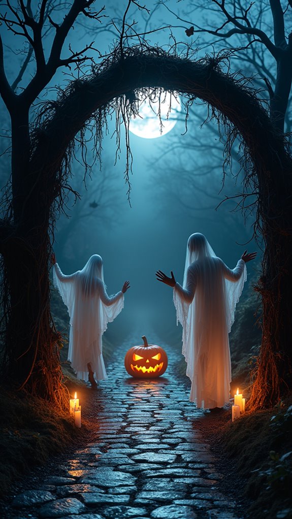 eerie halloween ghost silhouettes