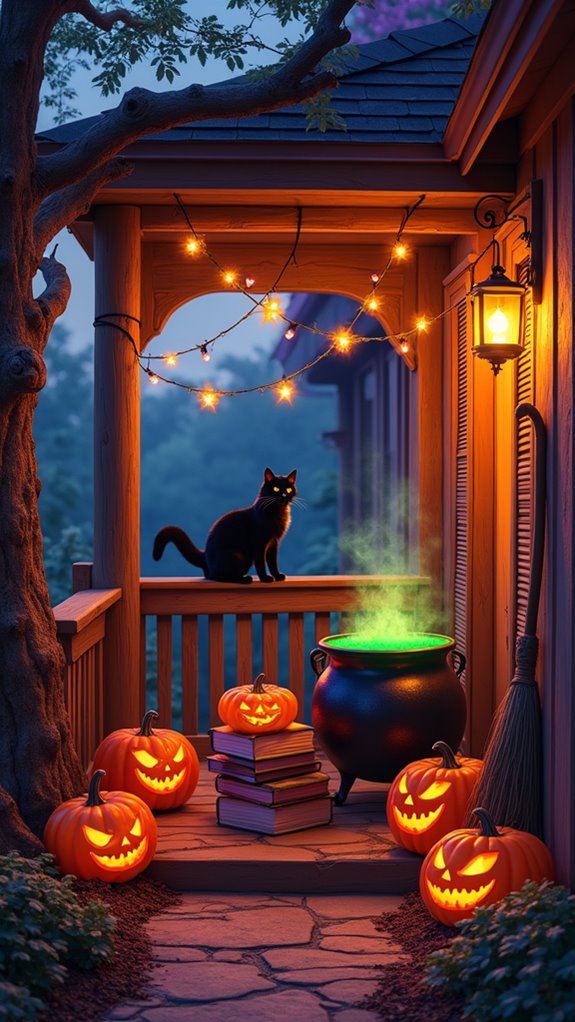 eerie halloween potion display