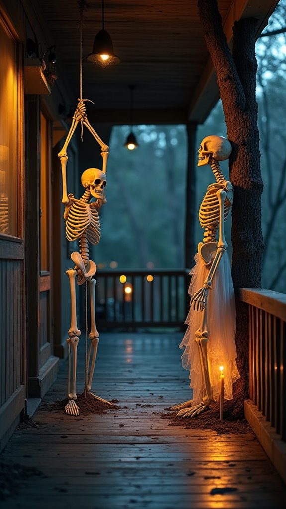 eerie life size skeleton decorations