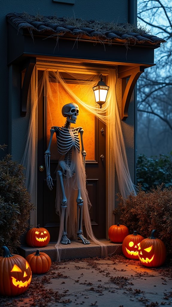 eerie skeleton scene setup