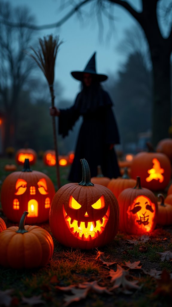 eerie witch pumpkin design