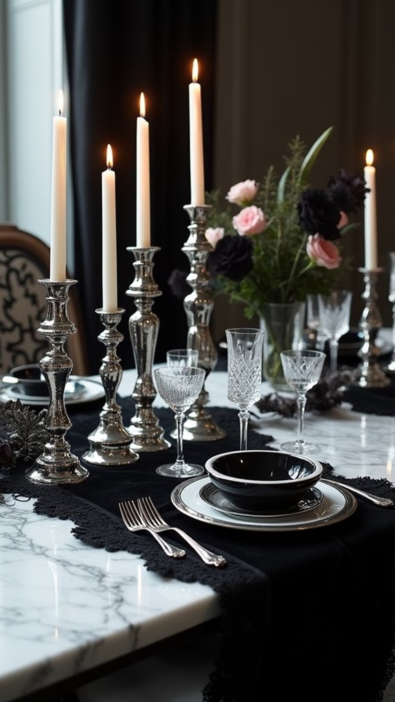 elegant black and white decor