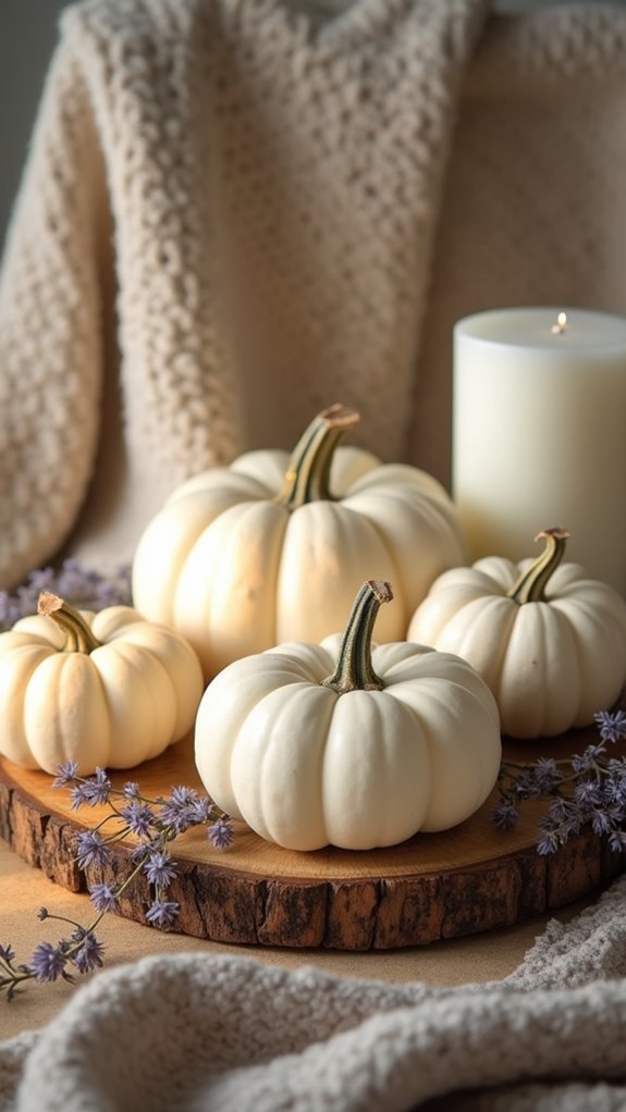 elegant cream and white pumpkins
