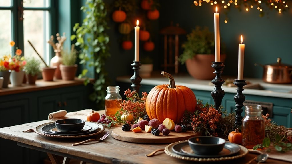 elegant halloween kitchen decor