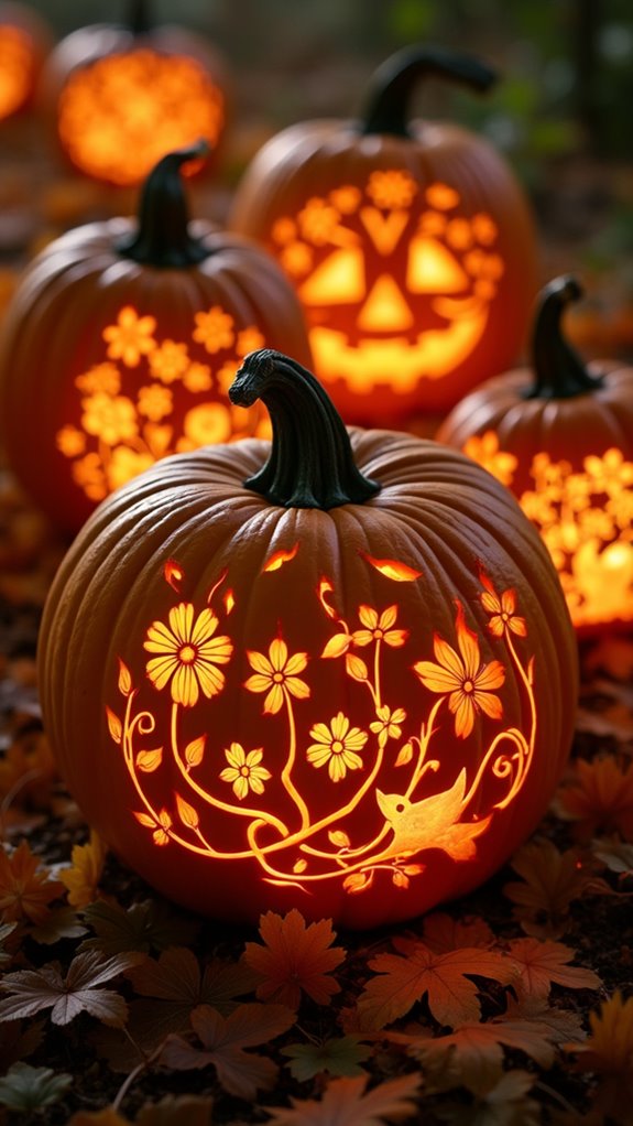elegant pumpkin floral design