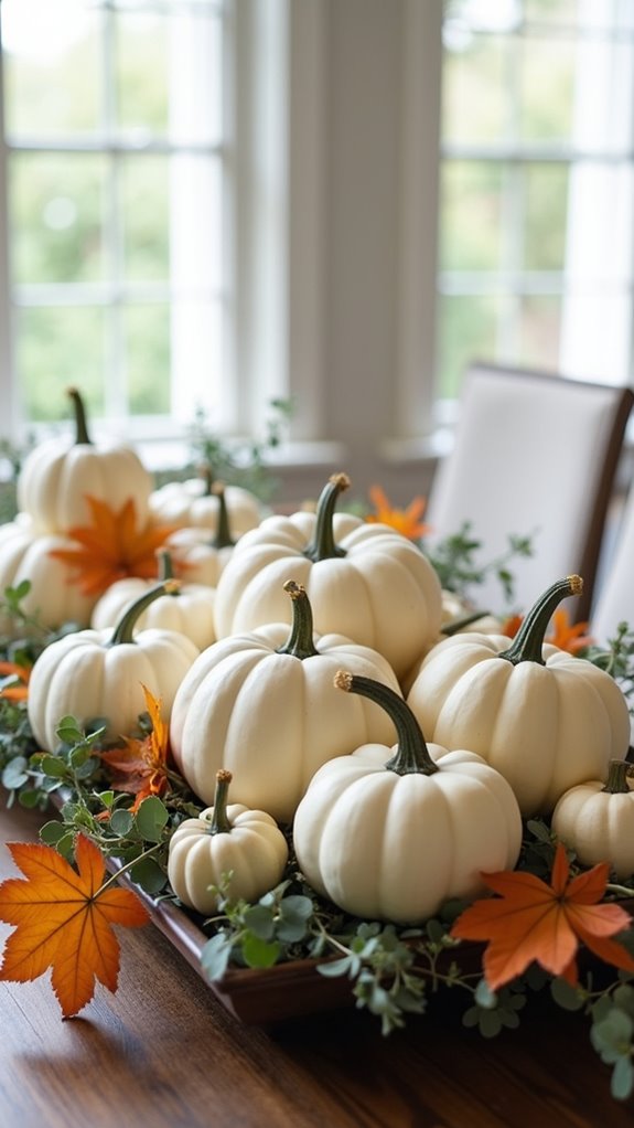 elegant white pumpkin centerpiece