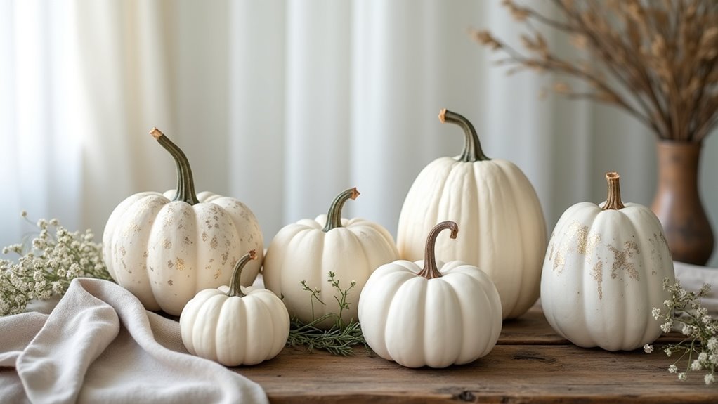 elegant white pumpkin decor
