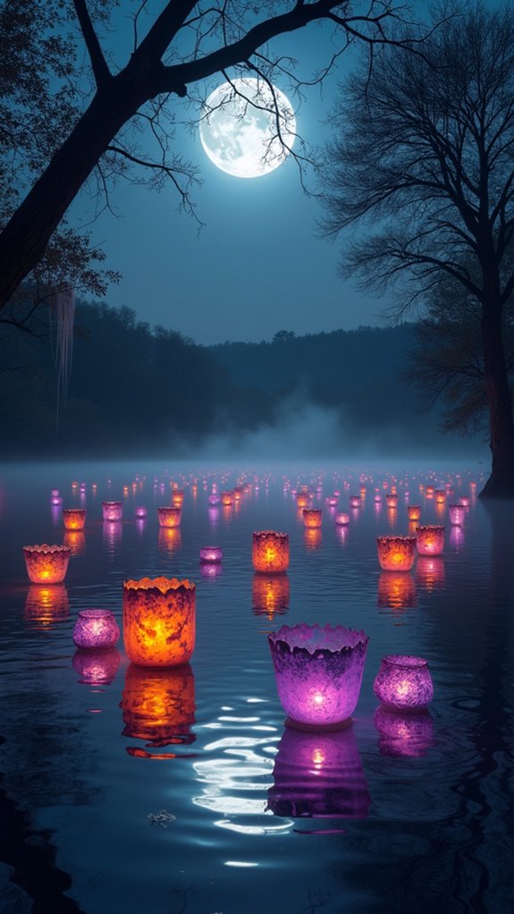 enchanting floating lantern display