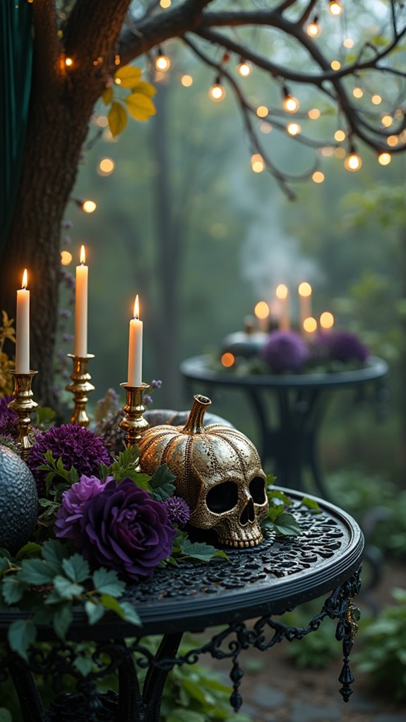 enchanting garden themed halloween decor