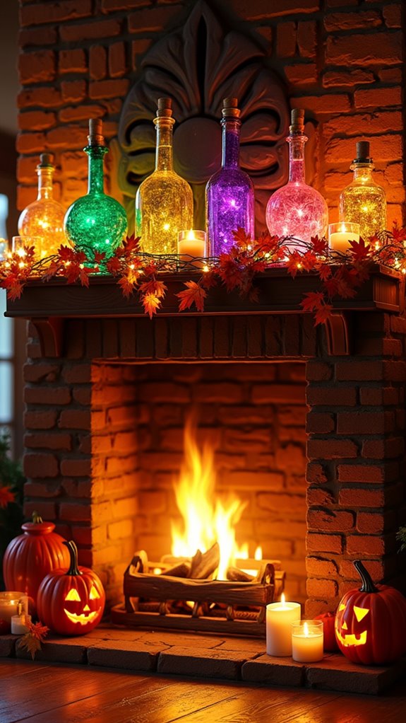 enchanting halloween fireplace decor