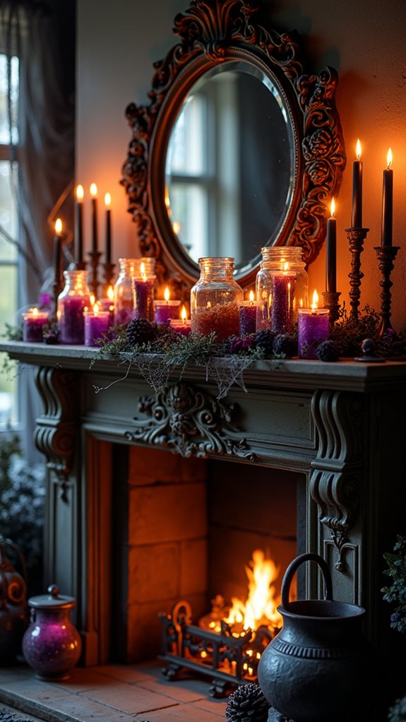 enchanting halloween mantle decor