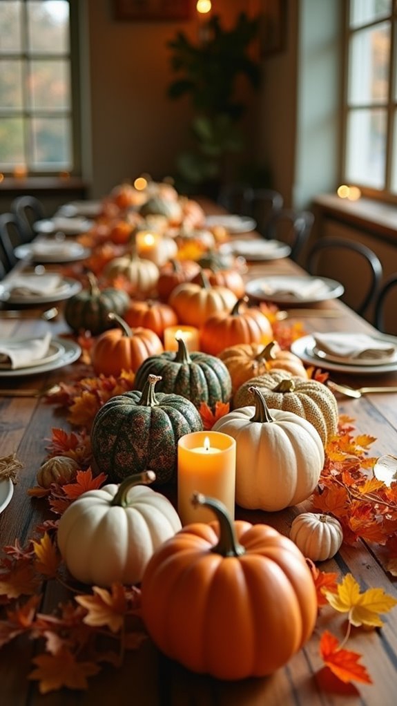 fall pumpkin dining decor