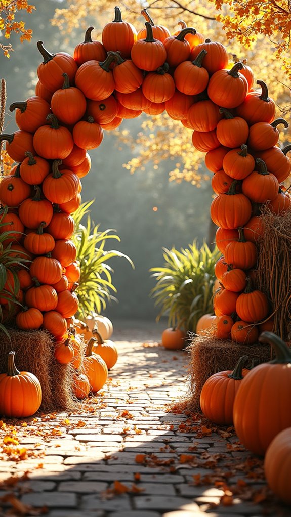 festive fall pumpkin archway