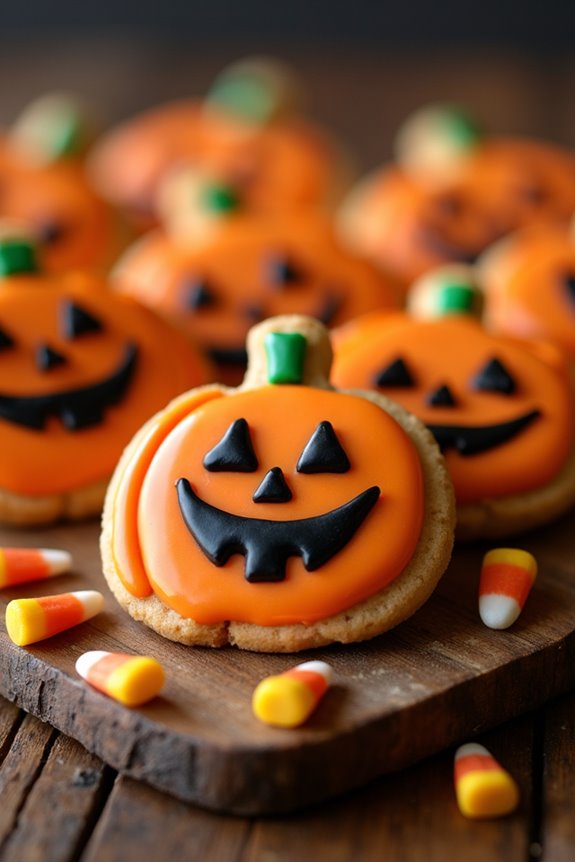 festive grinning jack o lantern cookies