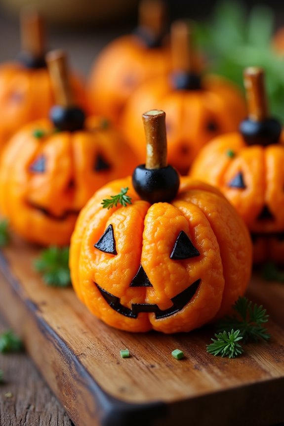 festive halloween cheese balls