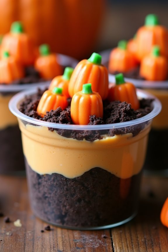 festive halloween dessert cups