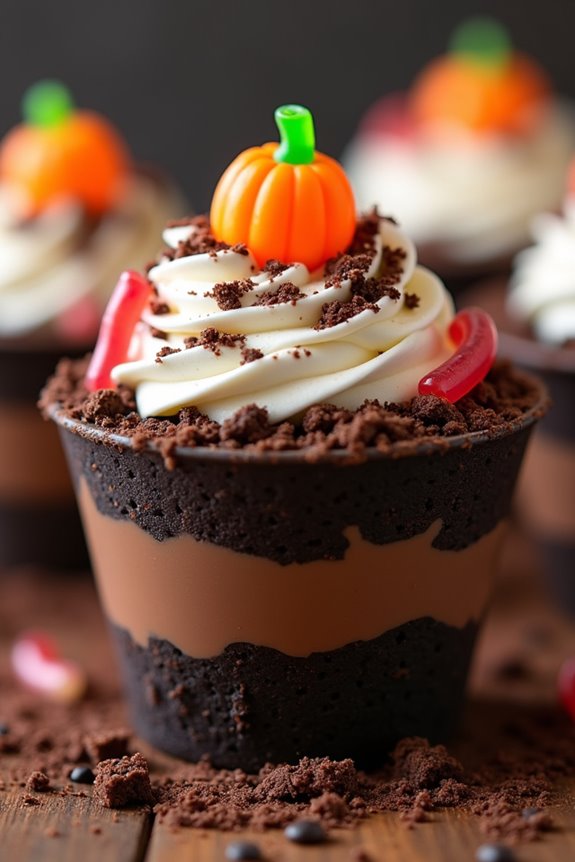 festive halloween dessert cups
