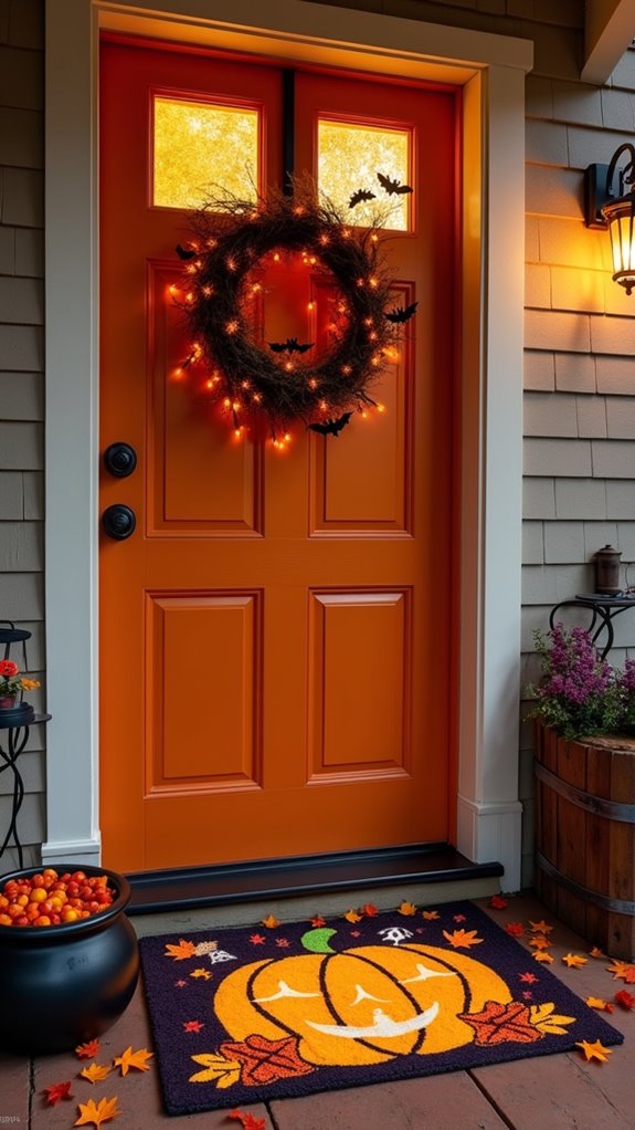 festive halloween door mats