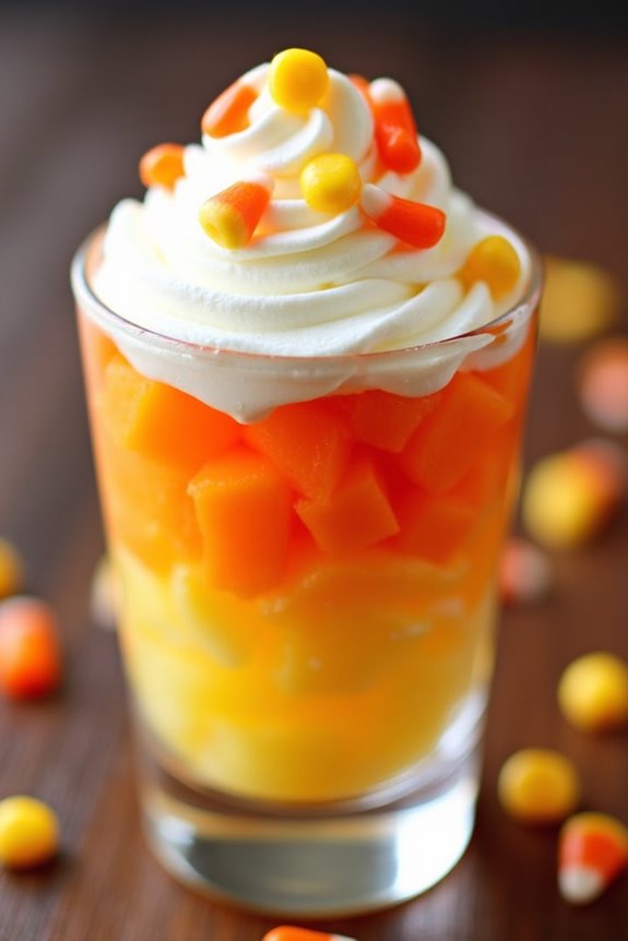 festive halloween fruit parfaits