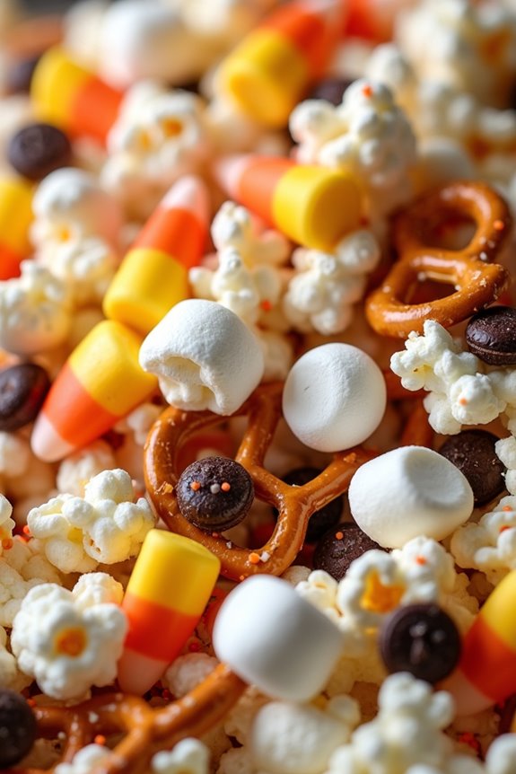 festive halloween popcorn mix