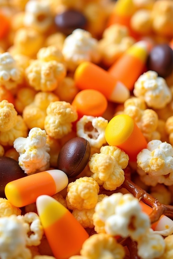 festive halloween popcorn mix