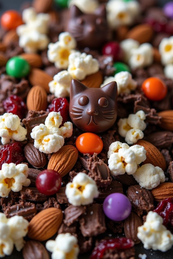 festive halloween popcorn mix