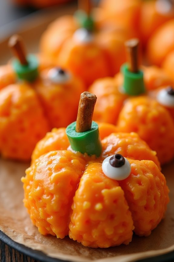 festive halloween rice krispie treats