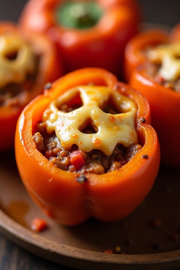 festive halloween stuffed peppers