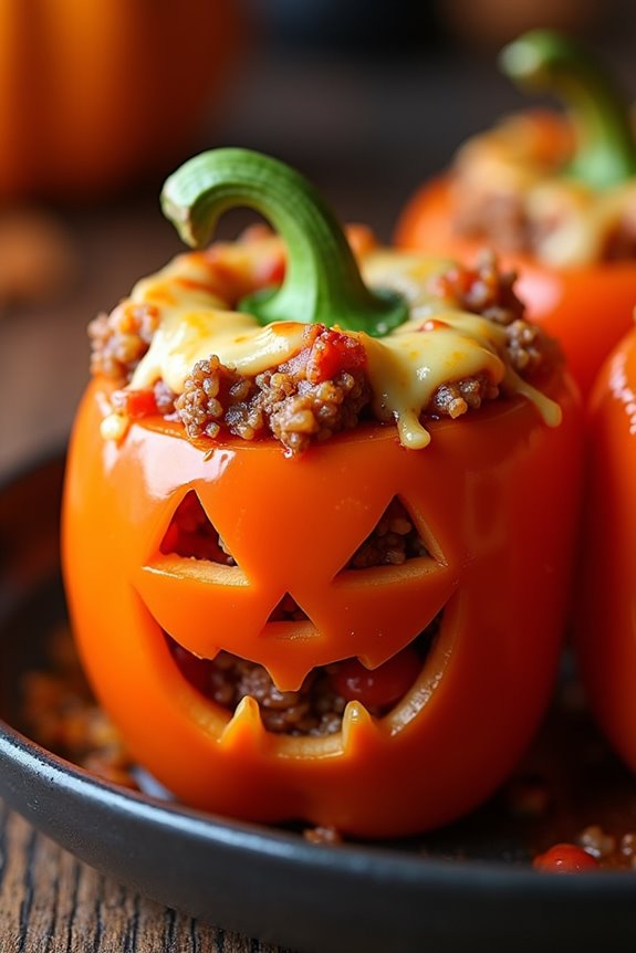 festive jack o lantern peppers