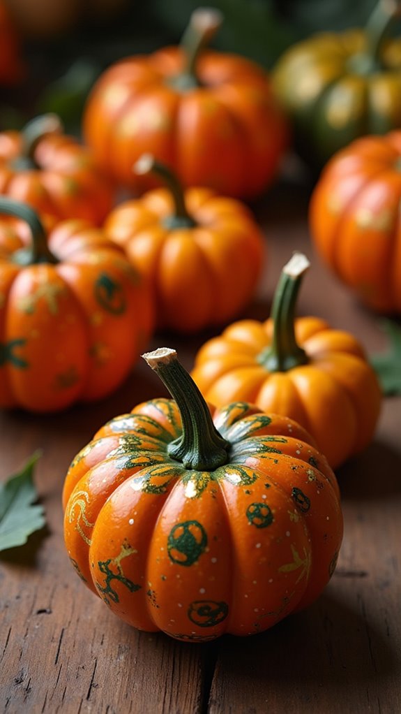 festive mini pumpkin decorations