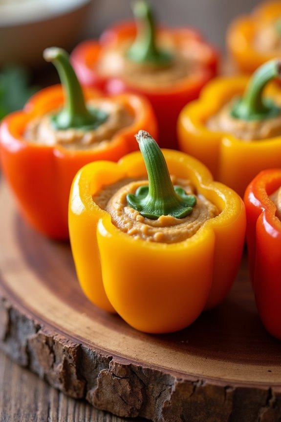 festive pumpkin hummus cups