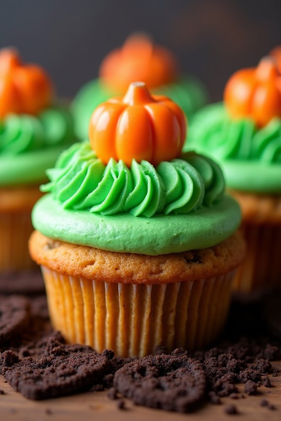 festive pumpkin patch cupcakes