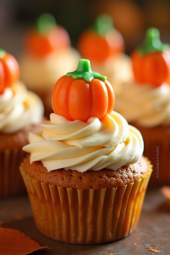 festive pumpkin spice cupcakes