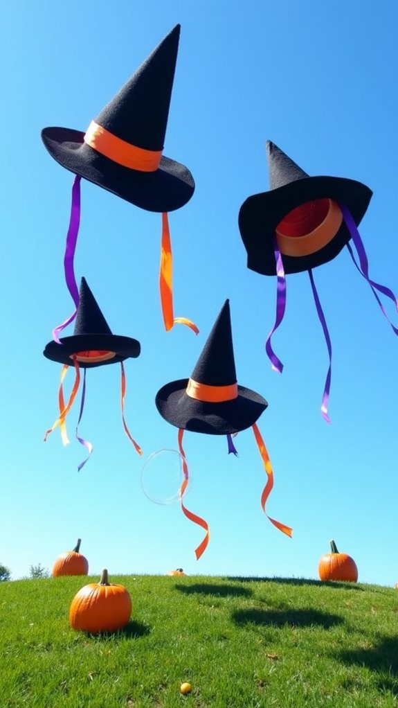 floating hats in trees