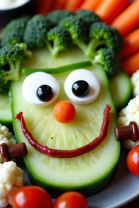 frankenstein inspired veggie platter