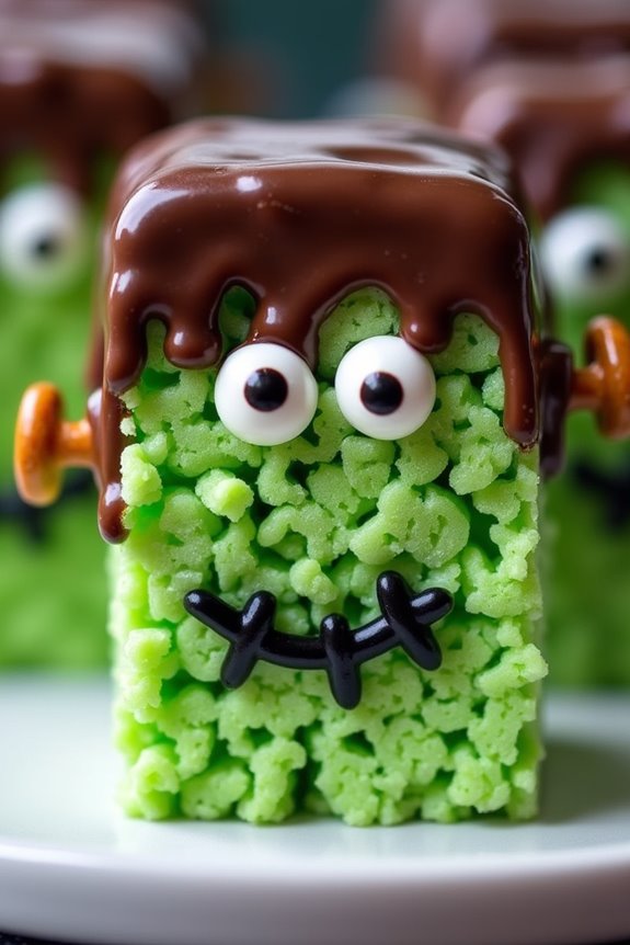 frankenstein rice krispie treats