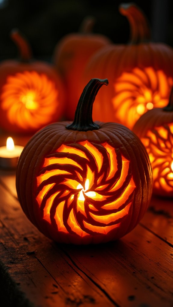 geometric pumpkin carving artistry