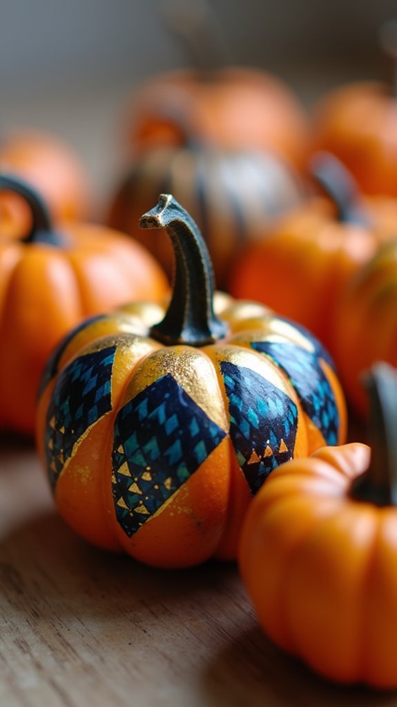 geometric pumpkin painting styles