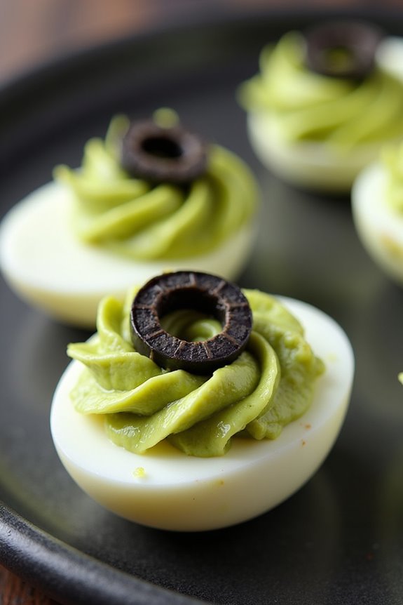 ghastly halloween deviled eggs