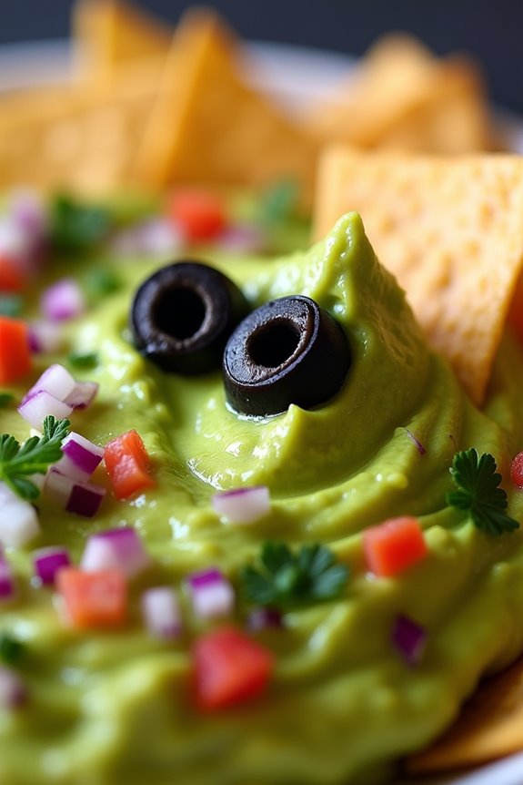 ghostly guacamole halloween dip