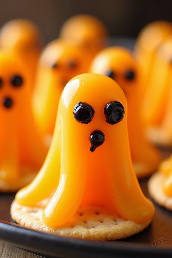 ghostly halloween cheese snacks