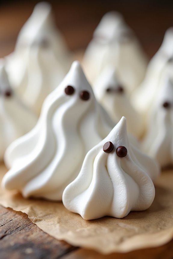 ghostly halloween meringue cookies