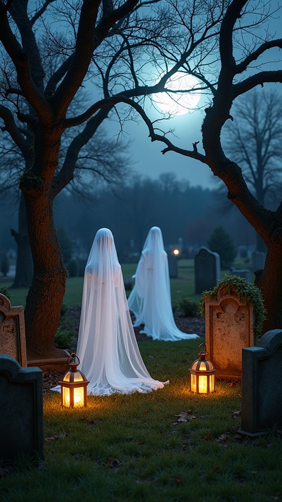 ghostly halloween yard decorations