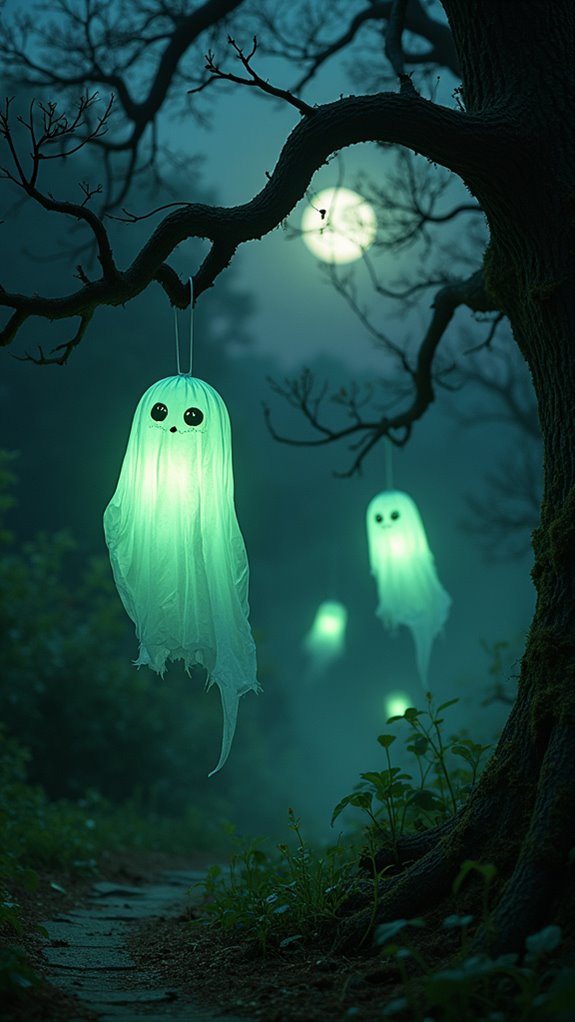 ghostly lanterns create ambiance