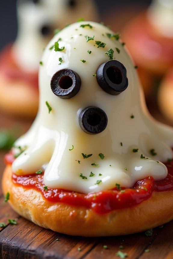 ghostly pizza bagels recipe