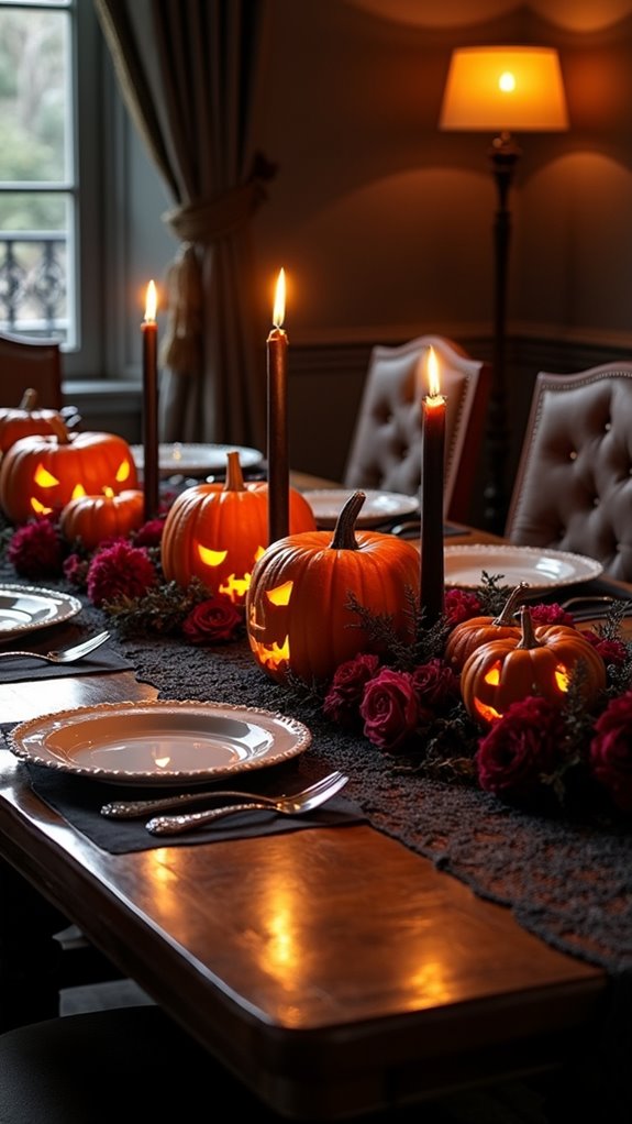 ghoulish halloween dining centerpiece